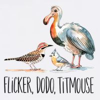 Flicker Dodo Titmouse Apparel Bird Nerd Wildlife Bird Lover  Button