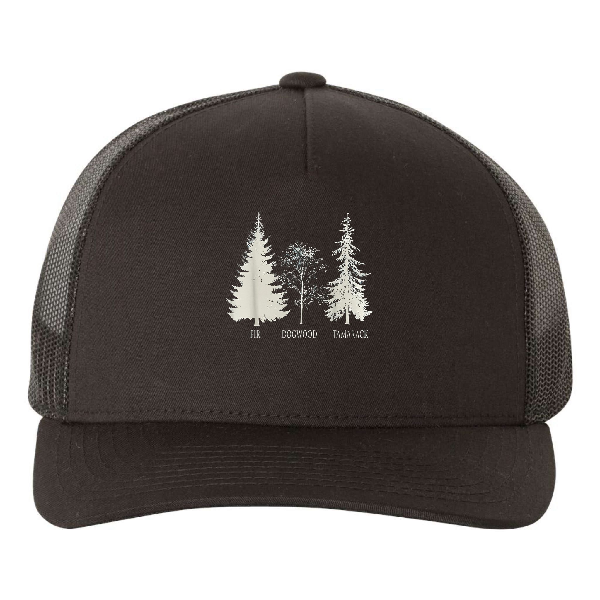 Fir Dogwood Tamarack Vintage Tree National Park Yupoong Adult 5-Panel Trucker Hat