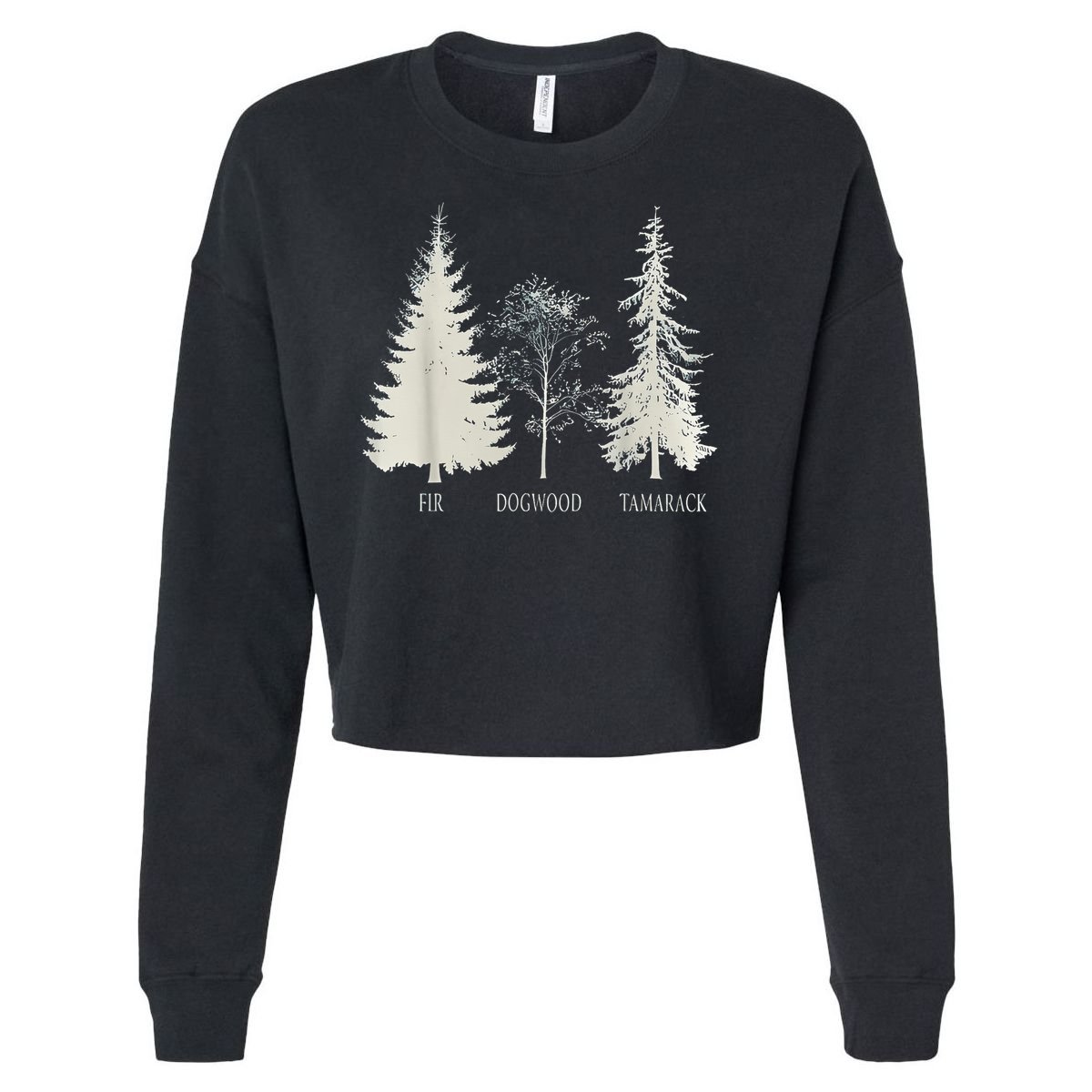 Fir Dogwood Tamarack Vintage Tree National Park Cropped Pullover Crew