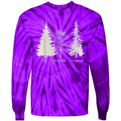 Fir Dogwood Tamarack Vintage Tree National Park Tie-Dye Long Sleeve Shirt