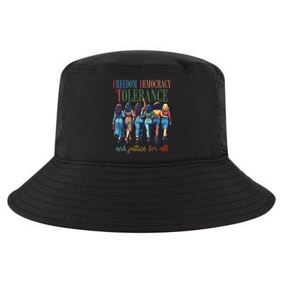 Freedom Democracy Tolerance And Justice For All Hands Off Cool Comfort Performance Bucket Hat