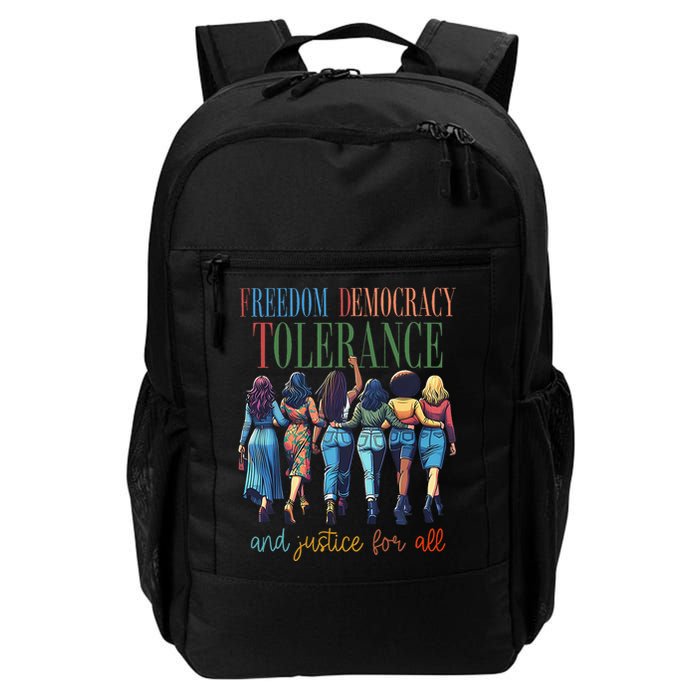 Freedom Democracy Tolerance And Justice For All Hands Off Backpack