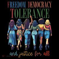 Freedom Democracy Tolerance And Justice For All Hands Off Sustainable Bucket Hat