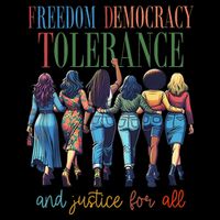 Freedom Democracy Tolerance And Justice For All Hands Off 7-Panel Snapback Hat