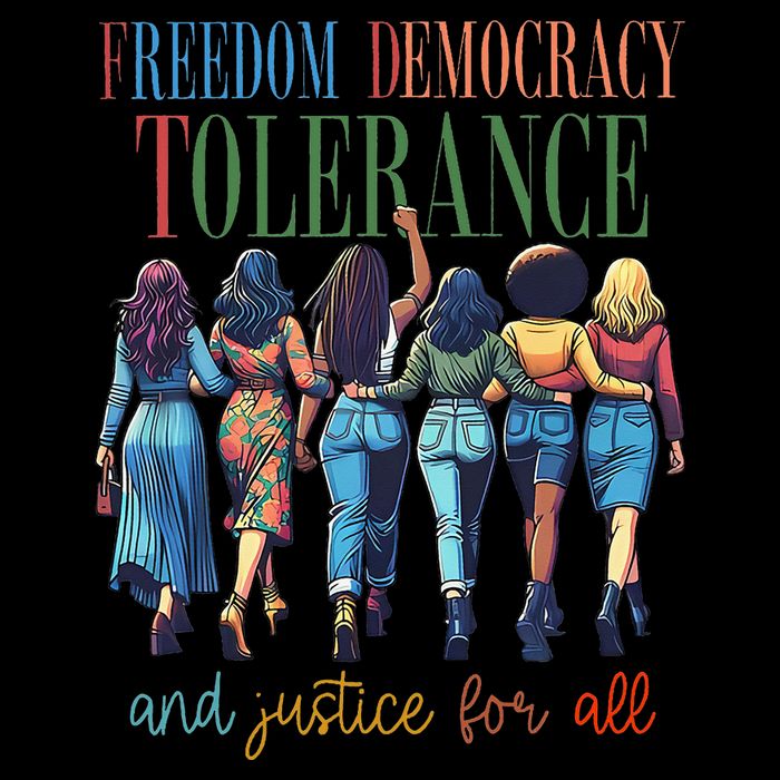 Freedom Democracy Tolerance And Justice For All Hands Off 7-Panel Snapback Hat