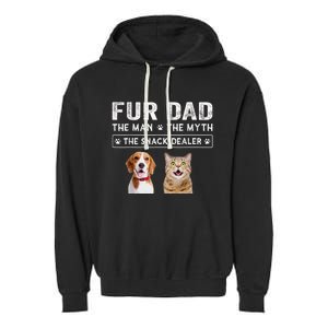 Fur Dad The Man The Myth Men Gift Funny Dog Cat Fathers Day Garment-Dyed Fleece Hoodie