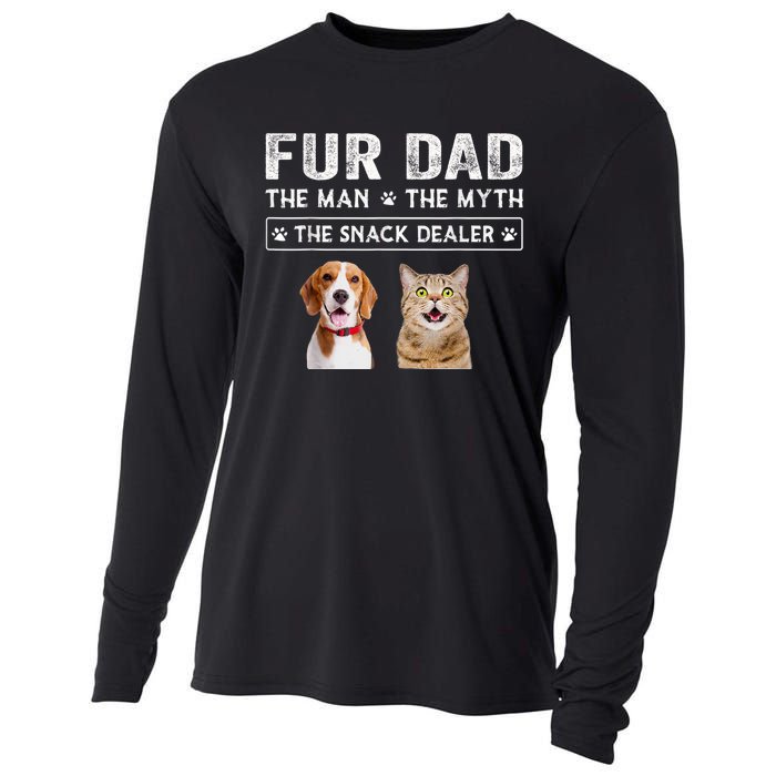 Fur Dad The Man The Myth Men Gift Funny Dog Cat Fathers Day Cooling Performance Long Sleeve Crew