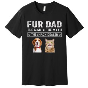 Fur Dad The Man The Myth Men Gift Funny Dog Cat Fathers Day Premium T-Shirt