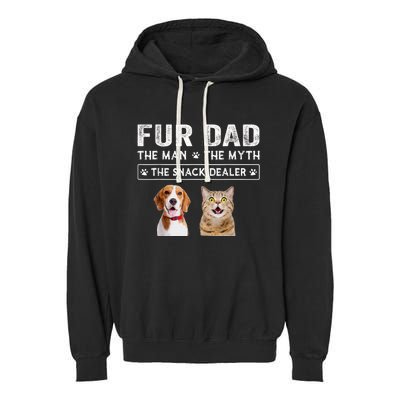 Fur Dad The Man The Myth Men Gift Funny Dog Cat Fathers Day Garment-Dyed Fleece Hoodie