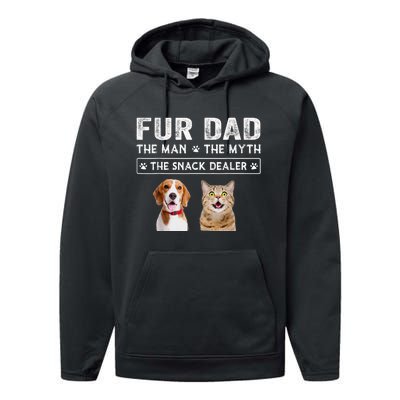 Fur Dad The Man The Myth Men Gift Funny Dog Cat Fathers Day Performance Fleece Hoodie