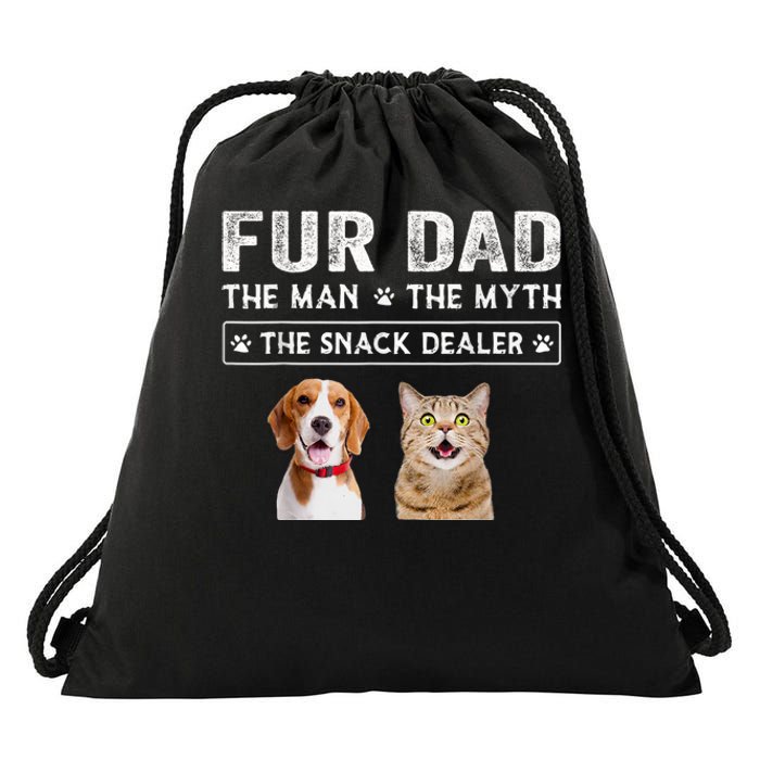 Fur Dad The Man The Myth Men Gift Funny Dog Cat Fathers Day Drawstring Bag