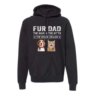 Fur Dad The Man The Myth Men Gift Funny Dog Cat Fathers Day Premium Hoodie