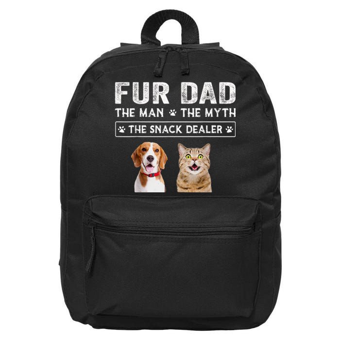 Fur Dad The Man The Myth Men Gift Funny Dog Cat Fathers Day 16 in Basic Backpack