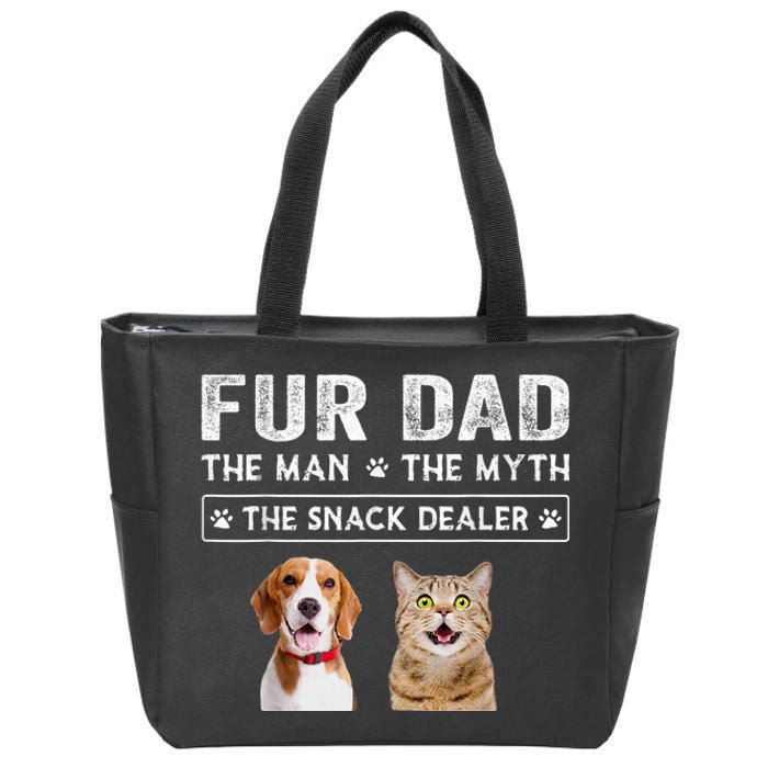 Fur Dad The Man The Myth Men Gift Funny Dog Cat Fathers Day Zip Tote Bag