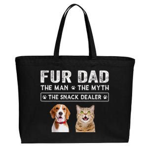 Fur Dad The Man The Myth Men Gift Funny Dog Cat Fathers Day Cotton Canvas Jumbo Tote