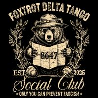 Foxtrot Delta Tango Social Club Only You Can Prevent Fascism Drawstring Bag