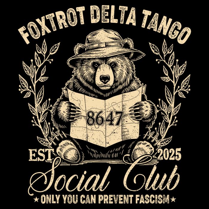 Foxtrot Delta Tango Social Club Only You Can Prevent Fascism Drawstring Bag