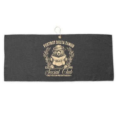 Foxtrot Delta Tango Social Club Only You Can Prevent Fascism Large Microfiber Waffle Golf Towel