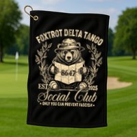 Foxtrot Delta Tango Social Club Only You Can Prevent Fascism Golf Towel