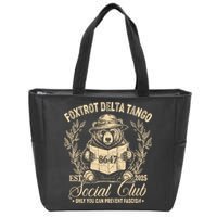 Foxtrot Delta Tango Social Club Only You Can Prevent Fascism Zip Tote Bag