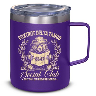Foxtrot Delta Tango Social Club Only You Can Prevent Fascism 12oz Stainless Steel Coffee Mug