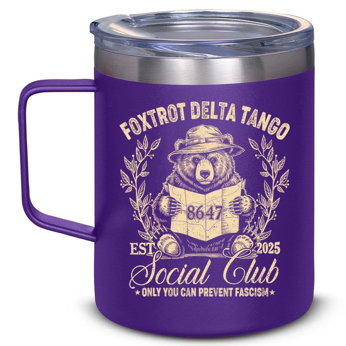 Foxtrot Delta Tango Social Club Only You Can Prevent Fascism 12oz Stainless Steel Coffee Mug