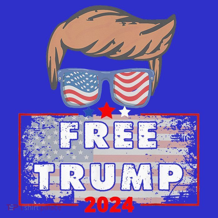 Free Donald Trump Republican Support Pro Trump American Flag Tall T-Shirt