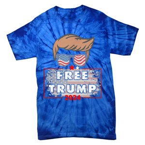 Free Donald Trump Republican Support Pro Trump American Flag Tie-Dye T-Shirt