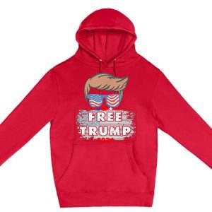 Free Donald Trump Republican Support Pro Trump American Flag Premium Pullover Hoodie