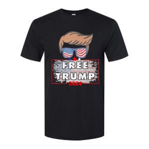 Free Donald Trump Republican Support Pro Trump American Flag Softstyle CVC T-Shirt