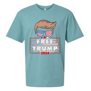 Free Donald Trump Republican Support Pro Trump American Flag Sueded Cloud Jersey T-Shirt