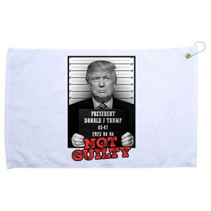 Funny Donald Trump Not Guilty Mug Shot Free Trump 2024 Grommeted Golf Towel