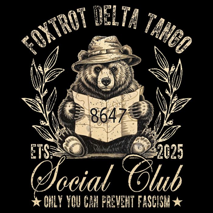 Foxtrot Delta Tango Social Club Only You Can Prevent Fascism Drawstring Bag