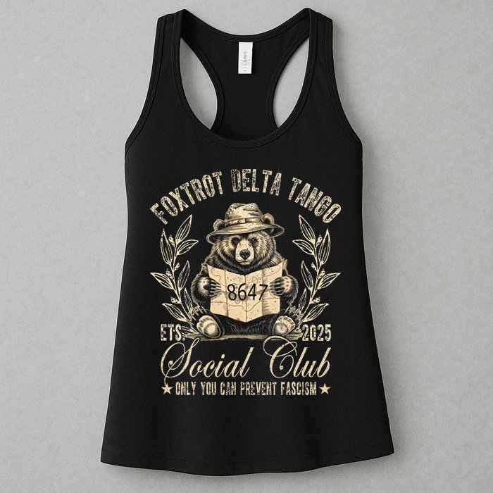 Foxtrot Delta Tango Social Club Only You Can Prevent Fascism Womens Tank Top