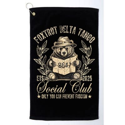 Foxtrot Delta Tango Social Club Only You Can Prevent Fascism Golf Towel