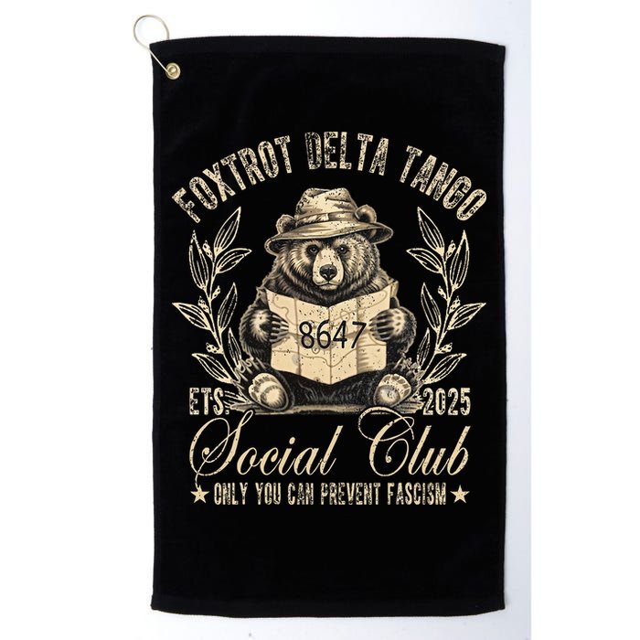 Foxtrot Delta Tango Social Club Only You Can Prevent Fascism Golf Towel