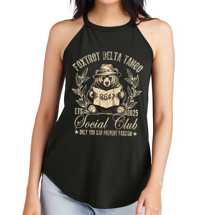 Foxtrot Delta Tango Social Club Only You Can Prevent Fascism Women's Perfect Tri Rocker Tank