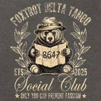 Foxtrot Delta Tango Social Club Only You Can Prevent Fascism Cotton Canvas Backpack