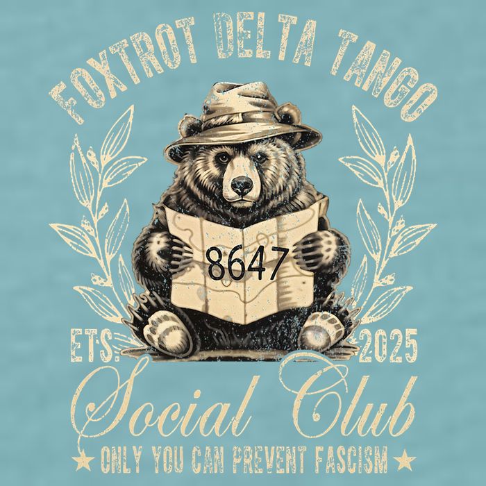 Foxtrot Delta Tango Social Club Only You Can Prevent Fascism Sueded Cloud Jersey T-Shirt
