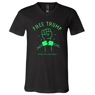 Free Donald Trump MAGA Conservative V-Neck T-Shirt