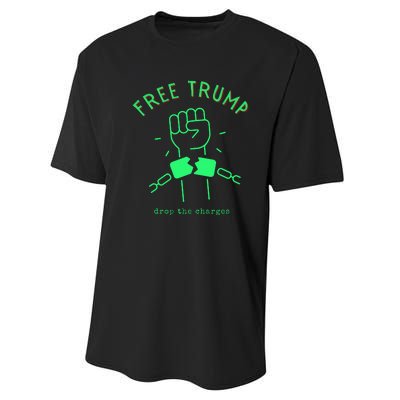 Free Donald Trump MAGA Conservative Performance Sprint T-Shirt