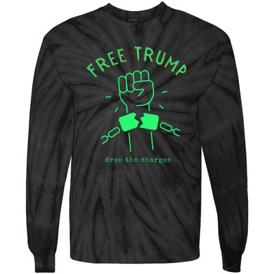 Free Donald Trump MAGA Conservative Tie-Dye Long Sleeve Shirt