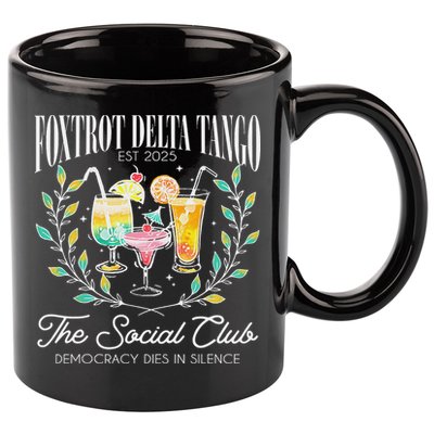 Foxtrots Deltas Tangos Retro Vintage Beach 11oz C Handle Ceramic Mug