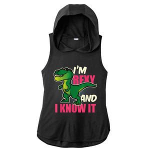 Funny Dinosaur T Rex For Children And Adults Ladies PosiCharge Tri-Blend Wicking Draft Hoodie Tank