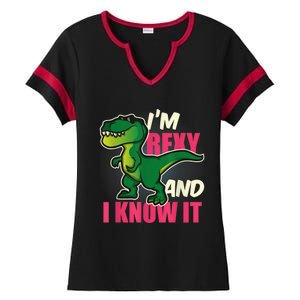 Funny Dinosaur T Rex For Children And Adults Ladies Halftime Notch Neck Tee