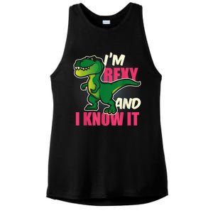 Funny Dinosaur T Rex For Children And Adults Ladies PosiCharge Tri-Blend Wicking Tank