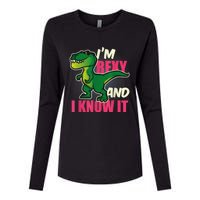 Funny Dinosaur T Rex For Children And Adults Womens Cotton Relaxed Long Sleeve T-Shirt