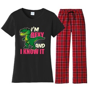 Funny Dinosaur T Rex For Children And Adults Women's Flannel Pajama Set