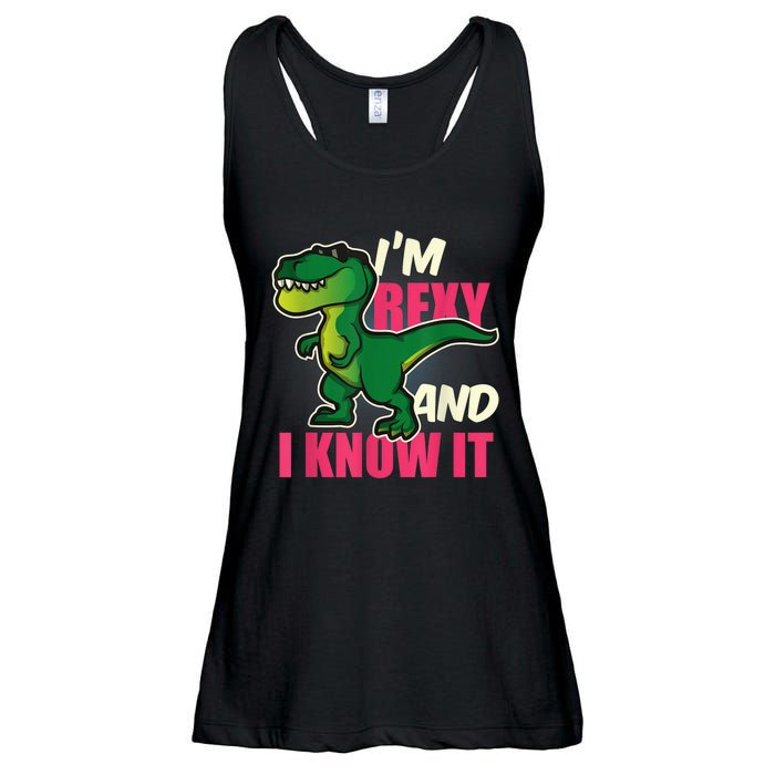 Funny Dinosaur T Rex For Children And Adults Ladies Essential Flowy Tank