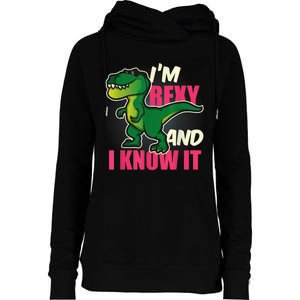 Funny Dinosaur T Rex For Children And Adults Womens Funnel Neck Pullover Hood